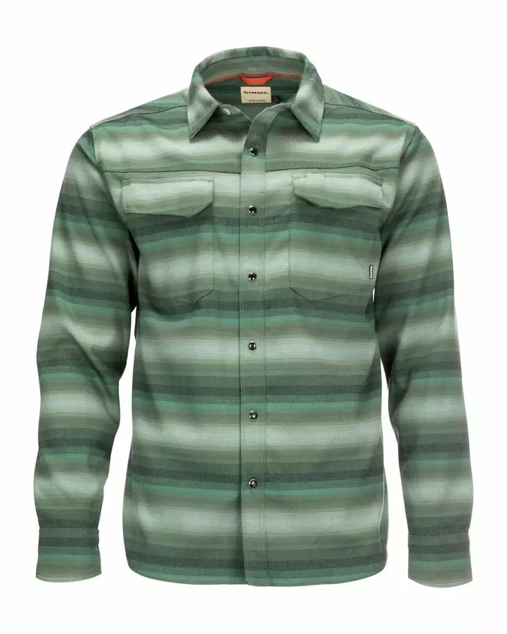 Simms Gallatin Flannel Shirt Moss Stripe - Skjorter - 694264554074 - 1