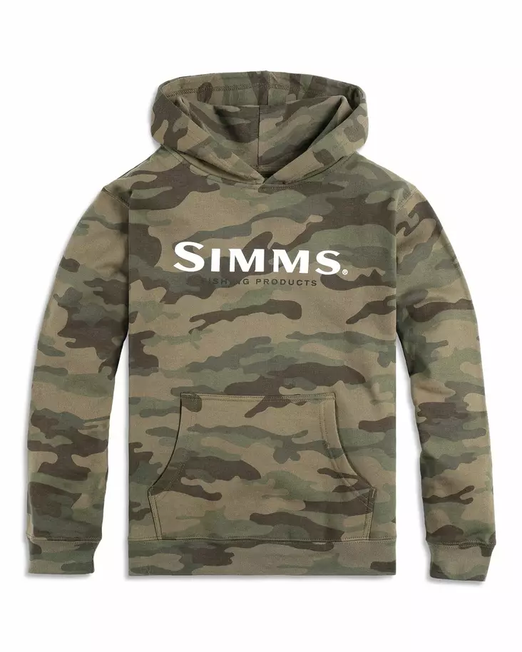 Simms Kid's Simms Logo Hoody Woodland Camo - Hættetrøjer - 694264620144 - 1