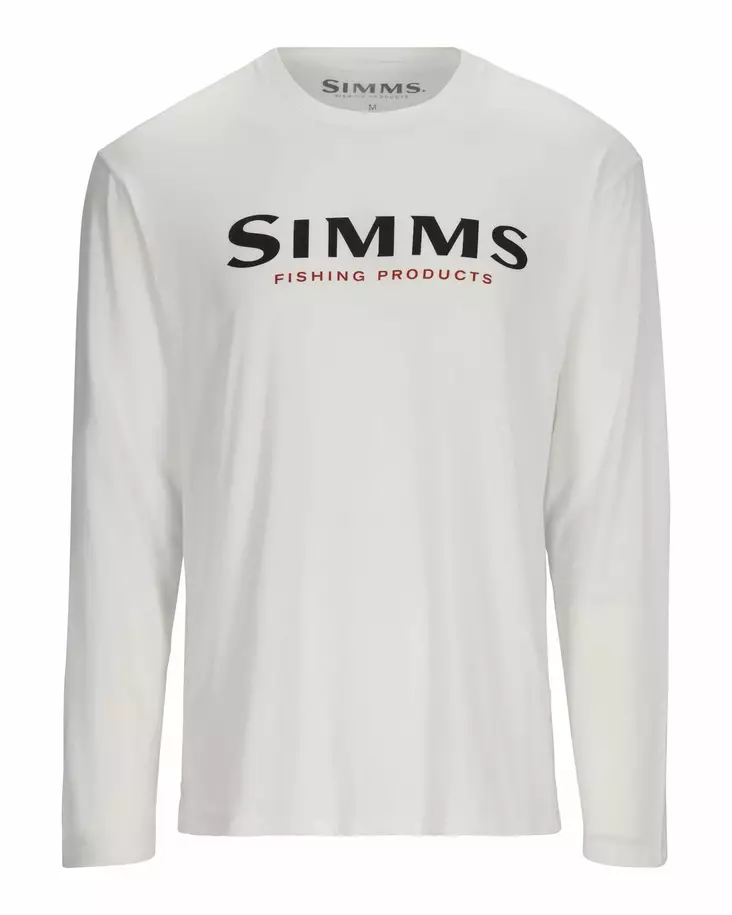 Simms Logo Shirt LS White - T-shirts herre - 694264639894 - 1