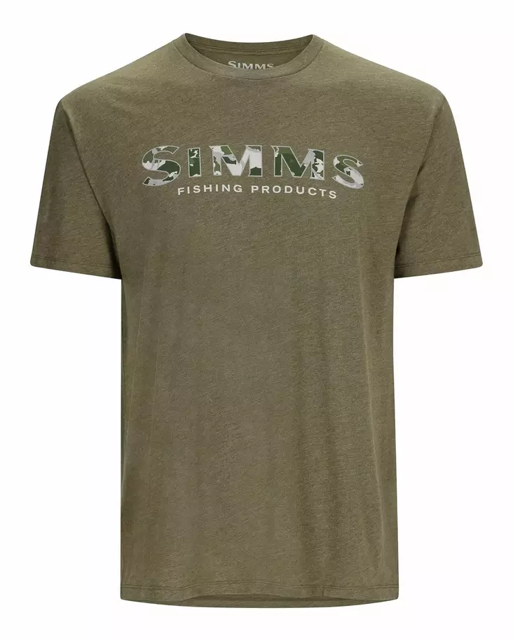 Simms Logo T-shirt RC Dark Clover/Military Heather - T-shirts herre - 694264649114 - 1