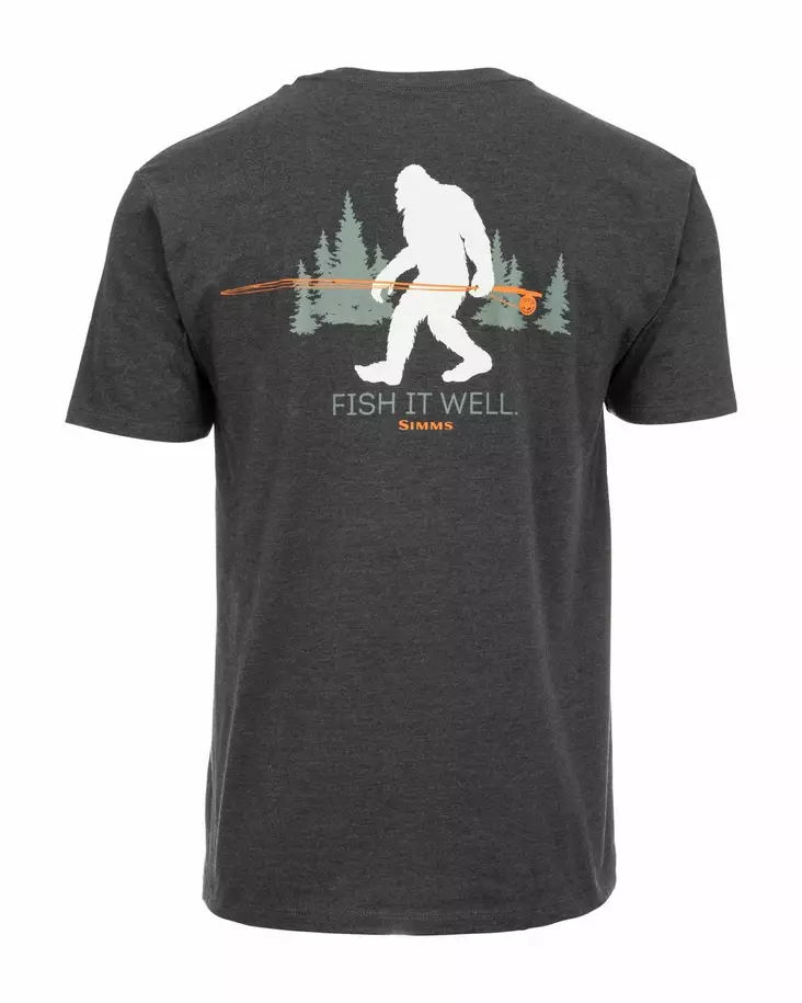 Simms Sasquatch T-Shirt Charcoal Heather - T-shirts herre - 694264584194 - 1