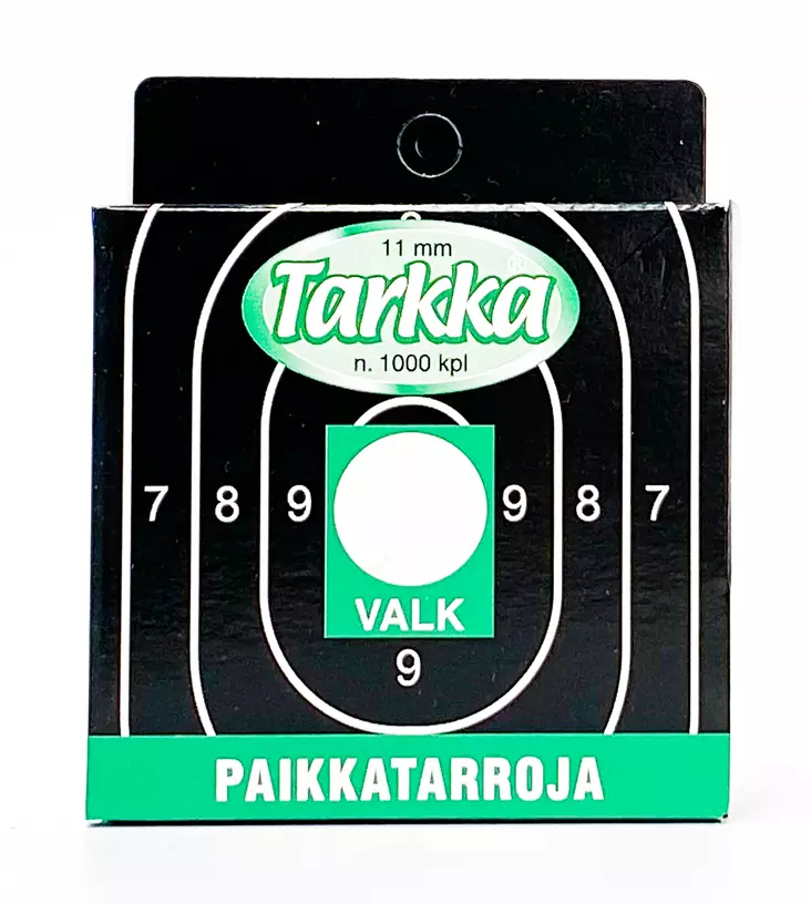 Tarkka Paikkatarra 11mm Valkoinen - Plastklistermærker - 6410362412054 - 1