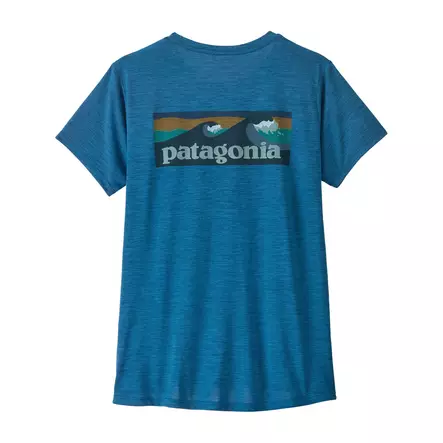 Patagonia W's Capilene Cool Daily Shirt - Boardshort Logo Aquatic Blue - Light Aquatic Blue X-Dye - T-shirts dame - 198077771395 - 1