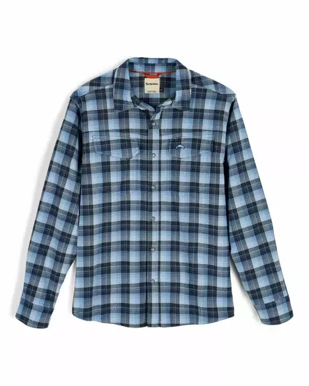 Simms Gallatin Flannel Shirt Kennebec Plaid: Steel Blue - Skjorter - 694264694145 - 2