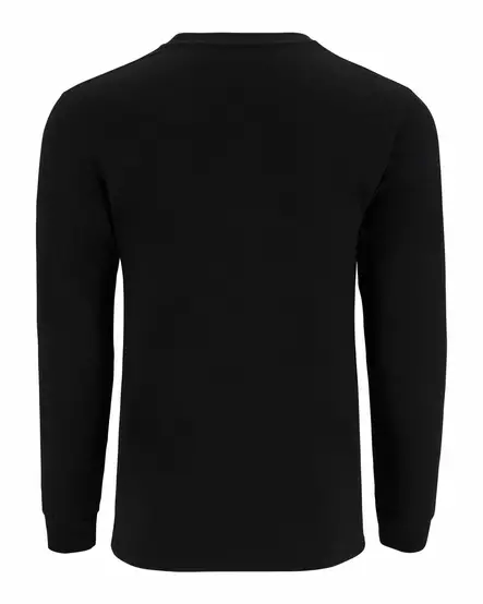Simms Logo Shirt LS Jet Black - T-shirts herre - 694264656785 - 2