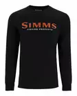 Simms Logo Shirt LS Jet Black - T-shirts herre - 694264656785 - 1