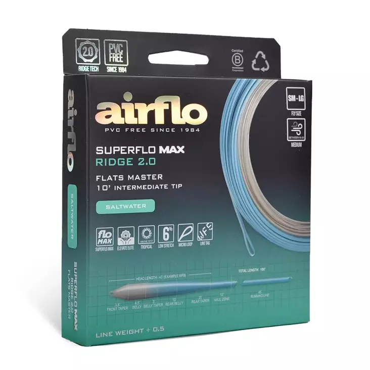 Airflo Superflo Max Ridge 2.0 Flats Master Intermediate Tip - Flueliner - 614910119815 - 1