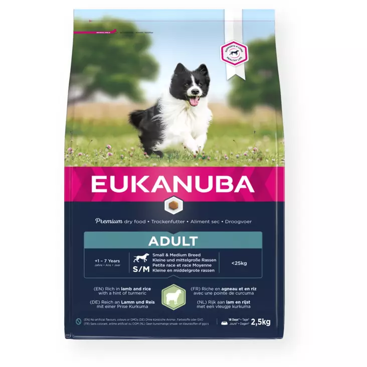 Eukanuba Dog Lamb & Rice S/M - Eukanuba hundefoder - 8710255121215 - 1
