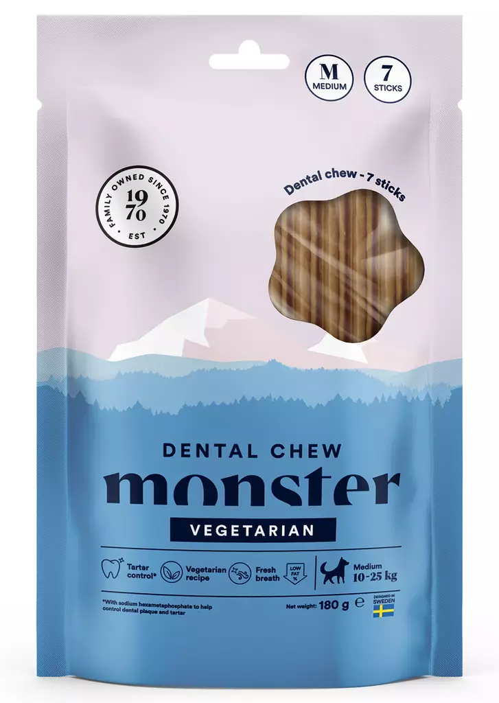Monster Dog Dental Chew Vegan 7pcs - Hundens tyggeben og -stænger - 7350040126455 - 1