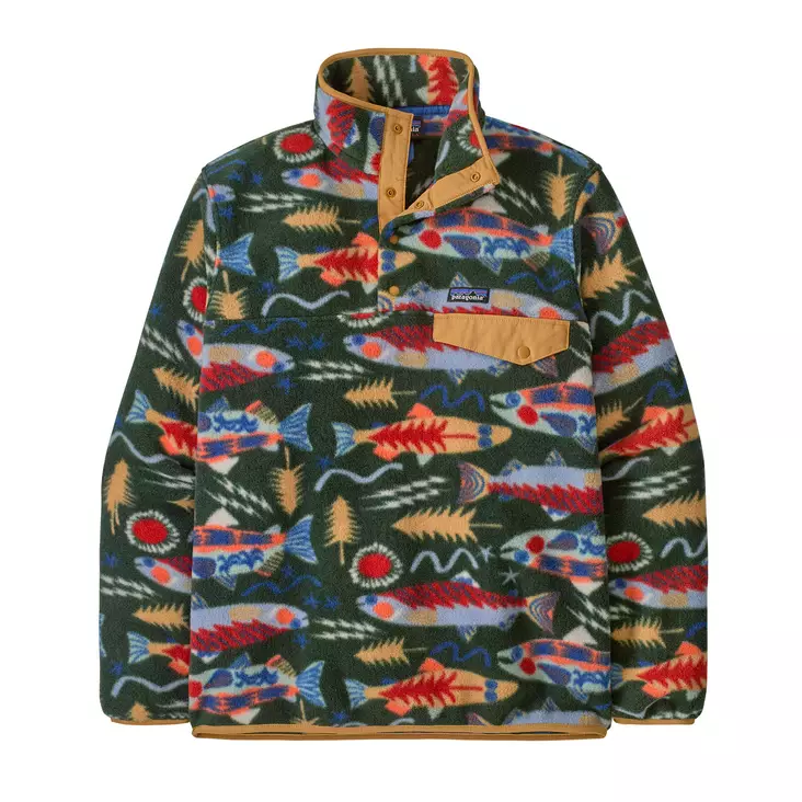 Patagonia Mens LW Synch Snap-T Pullover Old Growth Green - Mellemlagjakker - 198077208655 - 1