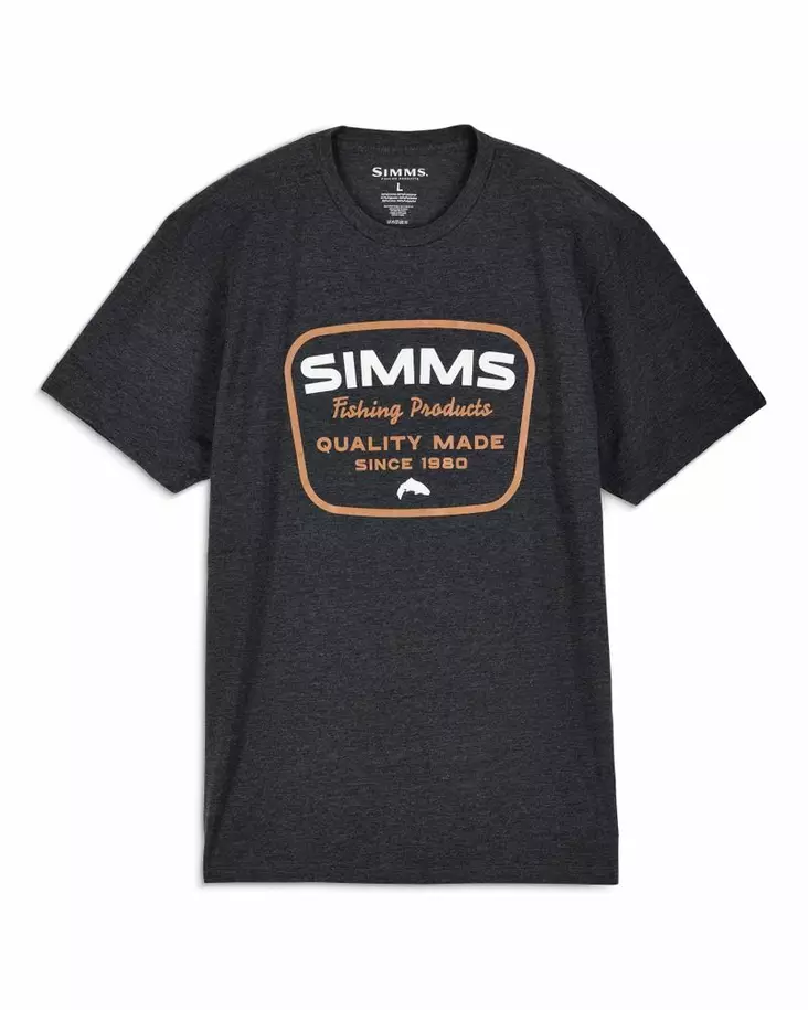 Simms Stamp Lock T-shirt Charcoal Heather - T-shirts herre - 694264721285 - 1