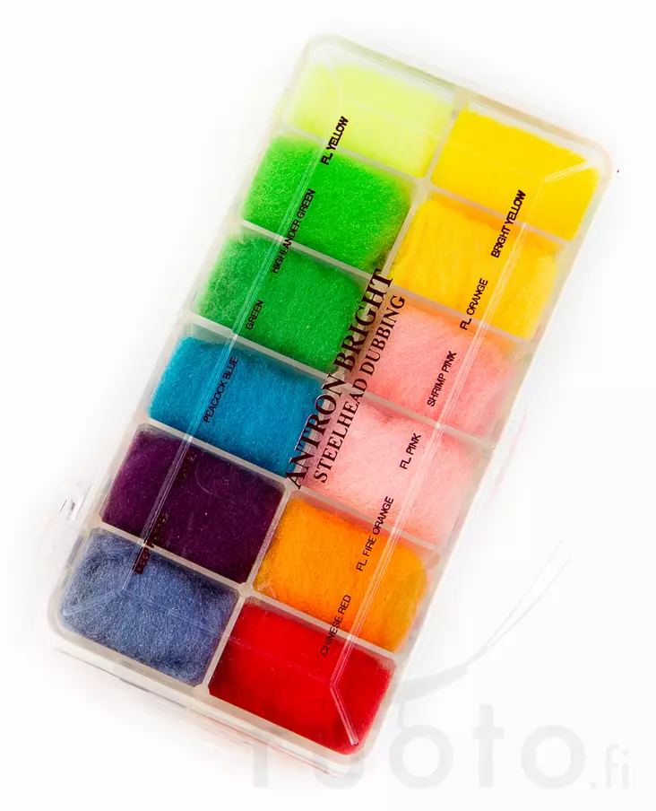 Wapsi Dispencer Antron Bright Steelhead - Dubbing sortimentsæt - 053526352115 - 1