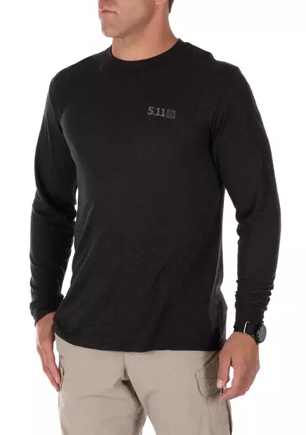 5.11 Triblend Legacy L/S Tee Black Htr - Taktiske trøjer - 888579358346 - 2