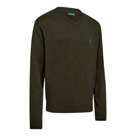 Deerhunter Harrington V-Neck Knit Forest Ember Melange - Jægertrøjer - 5702827236246 - 1