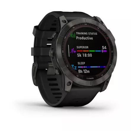 Garmin Fenix 7X Sapphire Solar Carbon Grey DLC Titanium with Black Band - GPS-navigationsenheder og ure - 0753759278236 - 2
