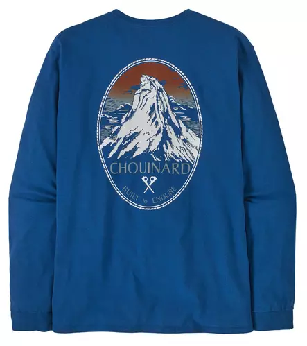 Patagonia Mens L/S Chouinard Crest Responsibili-Tee Endless Blue - T-shirts - 196924555266 - 1
