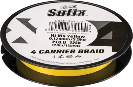 Sufix X4 Braid HiVis Yellow - Fletteliner - 024777739956 - 2