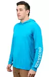 Grundens Tough Sun Hoodie Azure - Skjorter - 0840316306836 - 5