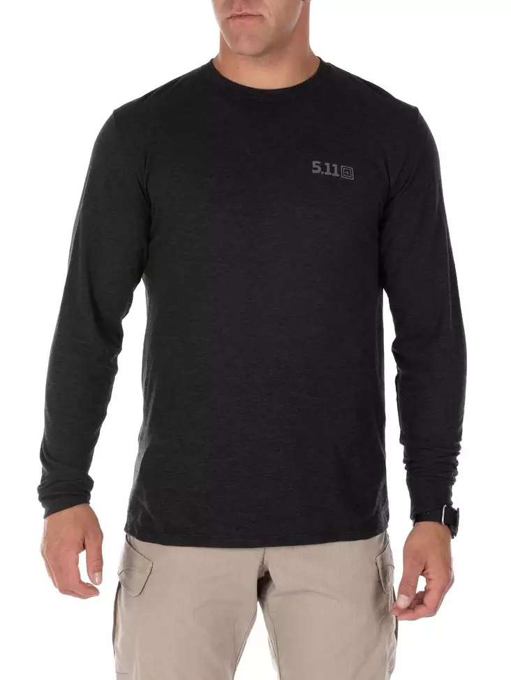 5.11 Triblend Legacy L/S Tee Black Htr - Taktiske trøjer - 888579358346 - 1