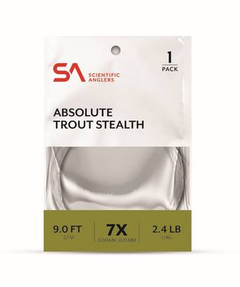 Scientific Anglers Absolute Trout Stealth Leader 9ft - Taperede Nylon -forfang - 840309134156 - 1