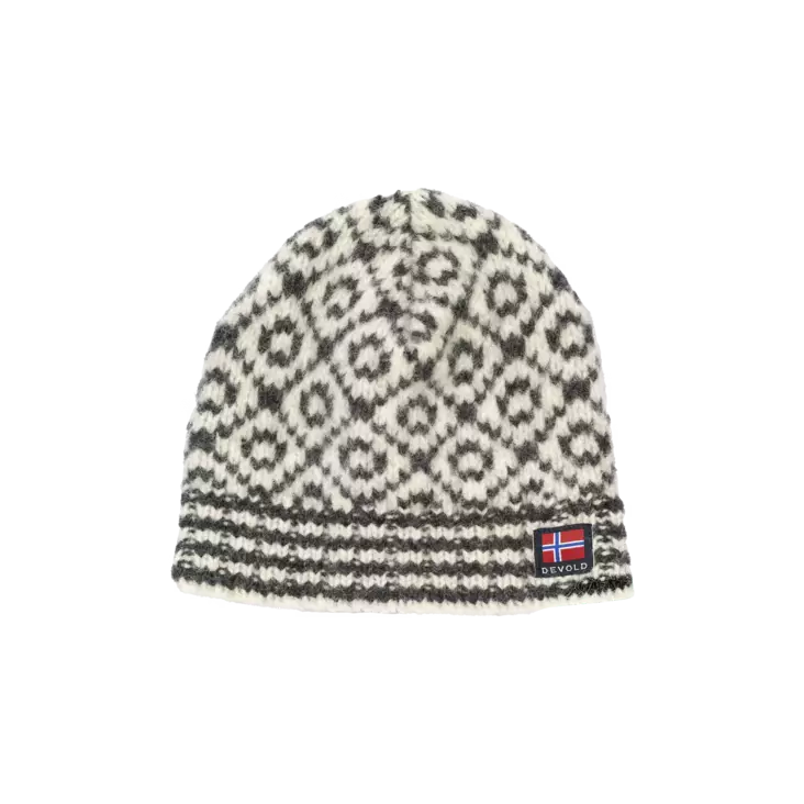 Devold Svalbard Wool Beanie Offwhite/anthracite - Huer - 7028567702246 - 1