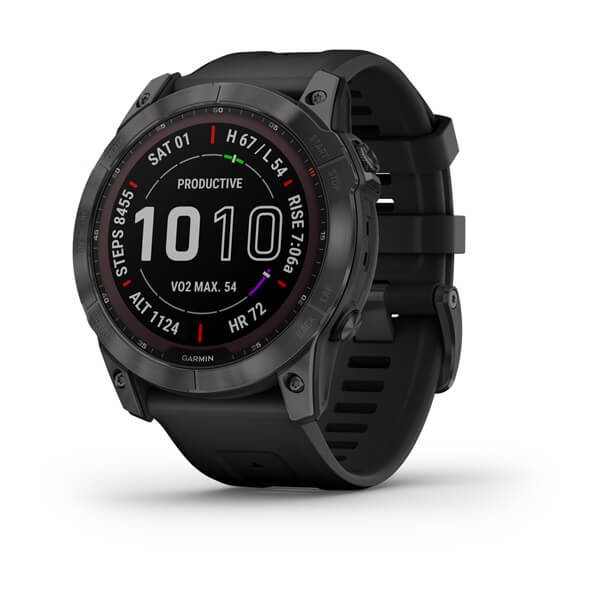 Garmin Fenix 7X Sapphire Solar Carbon Grey DLC Titanium with Black Band - GPS-navigationsenheder og ure - 0753759278236 - 1