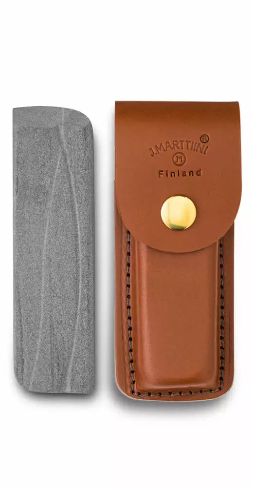 Marttiini Sharpening Stone with Leather Sheath - Øvrigt friluftsudstyr - 6416885846666 - 1