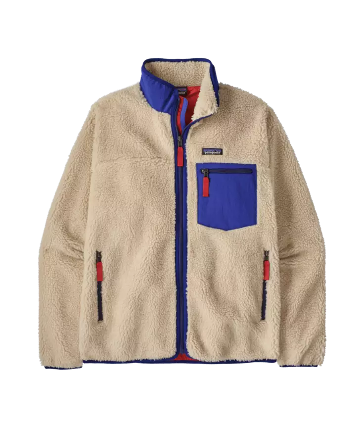 Patagonia M´s Classic Retro-X Jacket Dark Natural w/Cobalt Blue - Fleecetrøjer - 199346037136 - 1