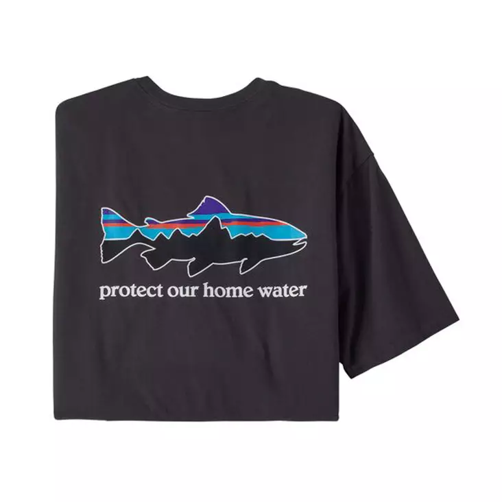 Patagonia M's Home Water Trout Organic T-Shirt Ink Black - T-shirts - 194187785826 - 1