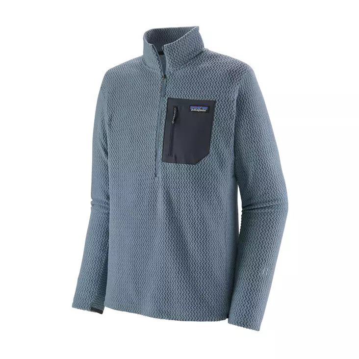 Patagonia M's R1 Air Zip Neck Light Plume Grey - Fleecetrøjer - 194187908706 - 1