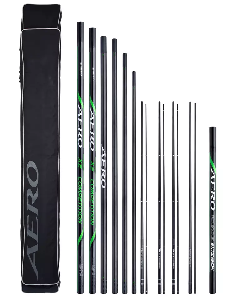 Shimano Aero X2 Pole Pack 13,00m 8pc + Kits + Extension - Fiskestænger - 8717009876766 - 1