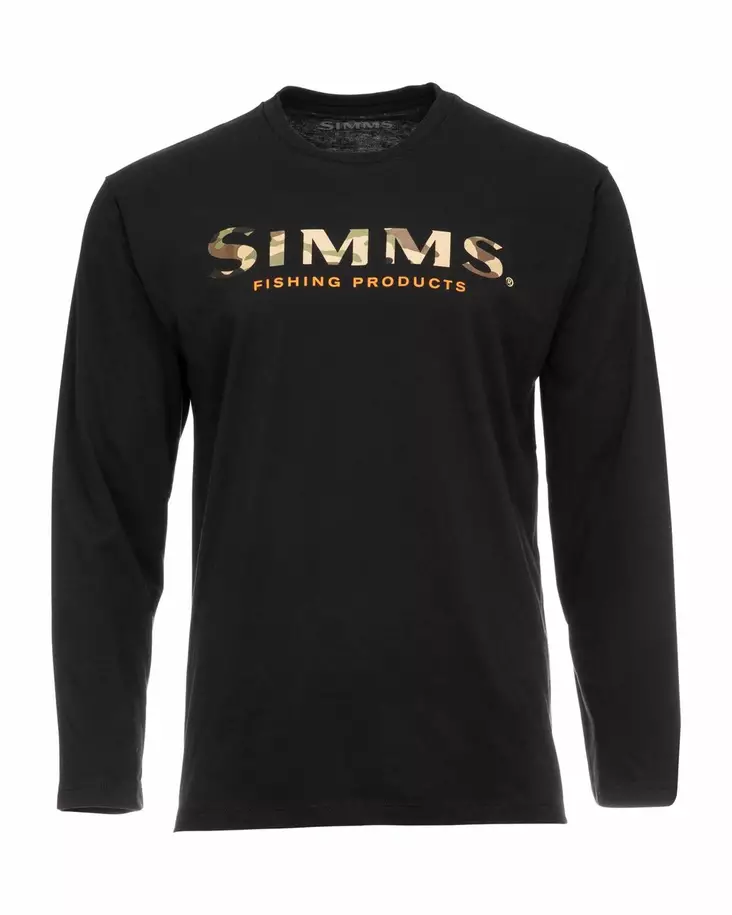 Simms Logo Shirt Long-Sleeve Black - T-shirts herre - 694264584446 - 1