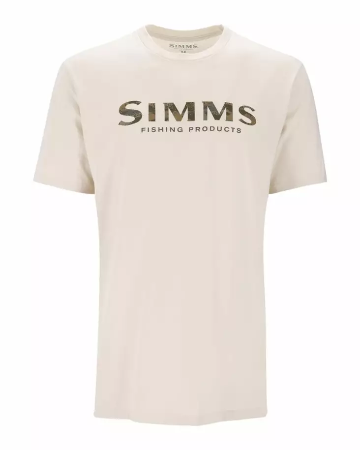 Simms Shroud Fill Logo T-Shirt Natural - T-shirts herre - 694264678626 - 2