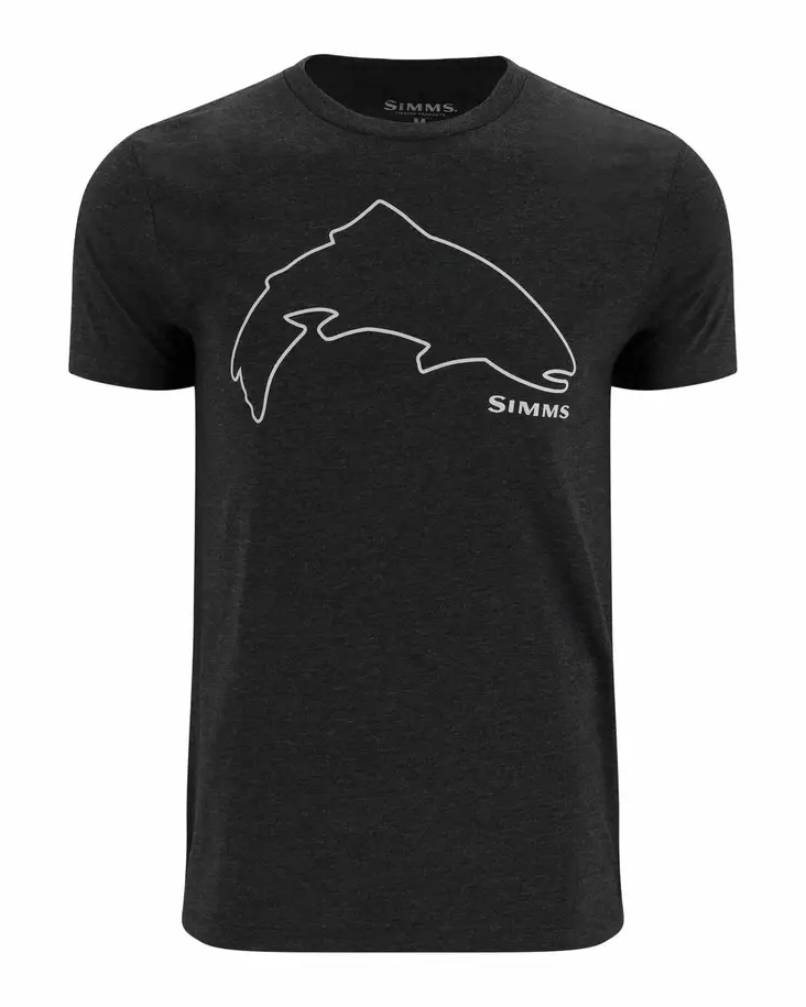 Simms Trout Outline T-Shirt Dark Gunmetal Heather - T-shirts herre - 694264655856 - 1