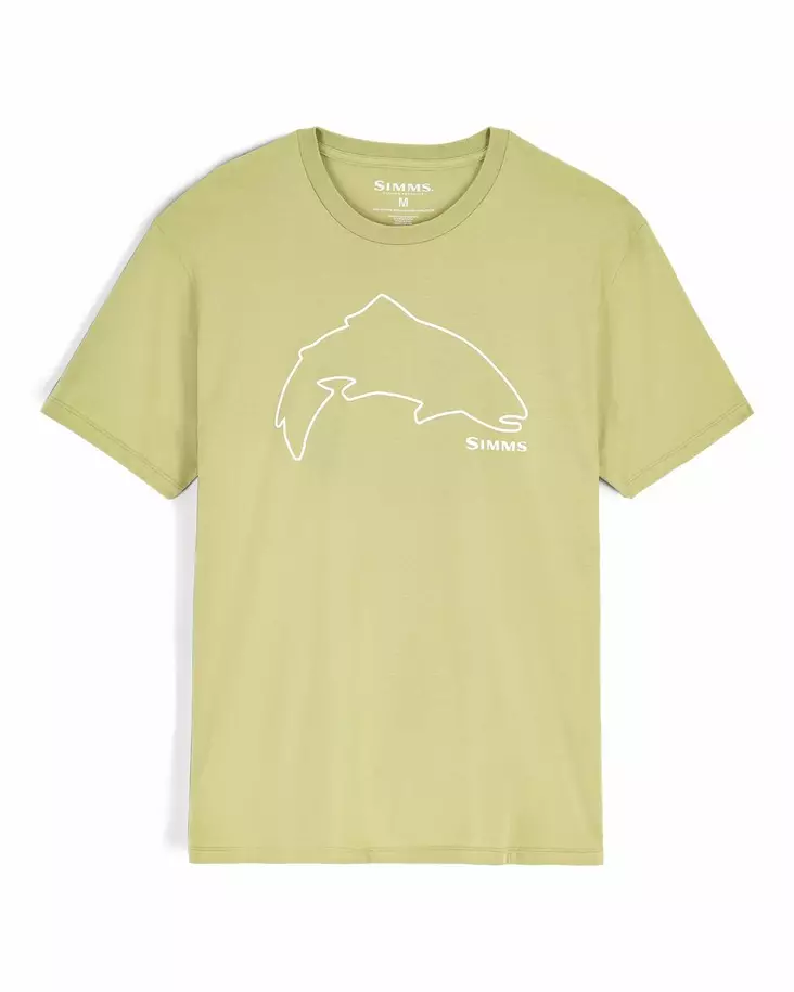 Simms Trout Outline T-Shirt Tent Green - T-shirts herre - 694264694466 - 1