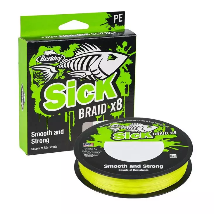 Berkley Sick Braid 150m Hi-Viz Yellow - Fletteliner - 028632982297 - 1