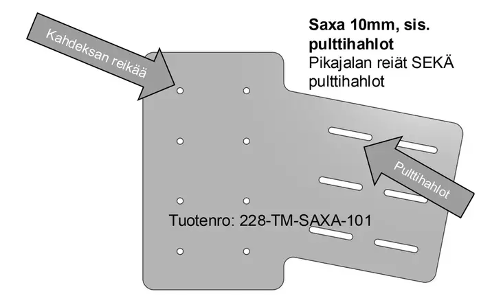 Catchy Asennuslevy 10mm Saxa Pred Pultti - Øvrige tilbehør - 1305202517 - 1