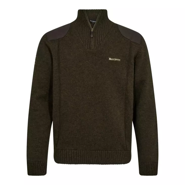 Deerhunter Finley ½-Zip Knit Woodland Melange - Jægertrøjer - 5702827248997 - 1