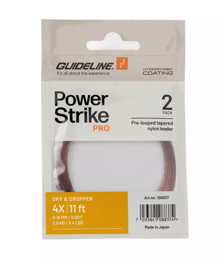 Guideline Power Strike PRO Dry & Dropper 11ft - Taperede Nylon -forfang - 7033841088367 - 1