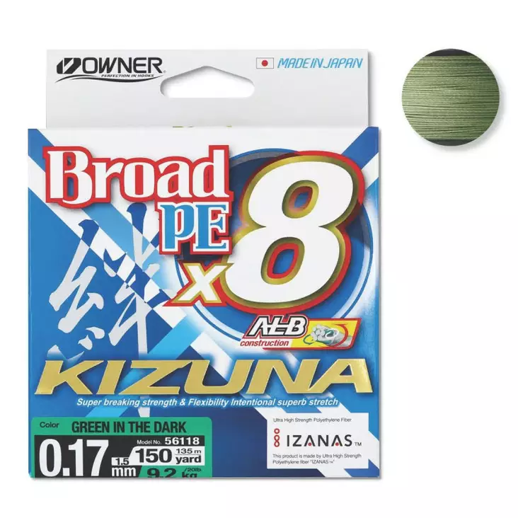 Owner Kizuna 8-Braid Dark Green - Fletteliner - 4953873484957 - 2