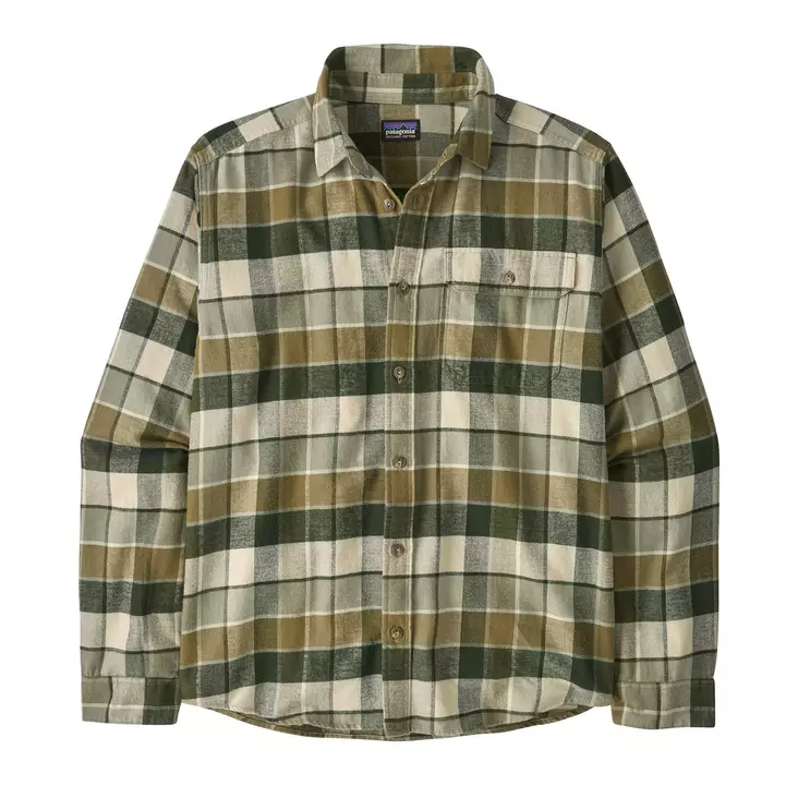 Patagonia Mens LS Lightweight Fjord Flannel Shirt Old Growth Green - Skjorter - 198077253327 - 1
