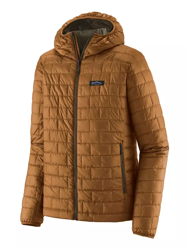 Patagonia Mens Nano Puff Fitz Roy Trout Hoody Shelter Brown - Mellemlagjakker - 196924645387 - 1