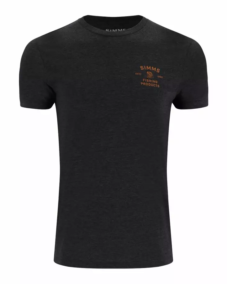 Simms Stacked Bass T-Shirt Charcoal Heather - T-shirts herre - 694264662137 - 2