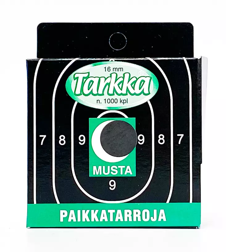 Tarkka Paikkatarra 16mm Musta - Plastklistermærker - 6410362412207 - 1