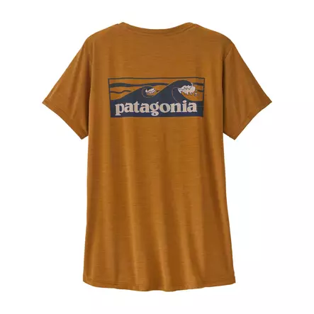 Patagonia W's Capilene Cool Daily Shirt - Boardshort Logo Cinnamon Brown - Dark Cinnamon Brown X-Dye - T-shirts dame - 198077899778 - 1