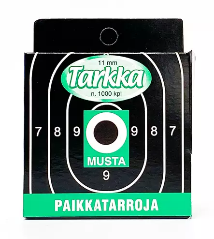 Tarkka Paikkatarra 11mm Musta - Plastklistermærker - 6410362412108 - 1