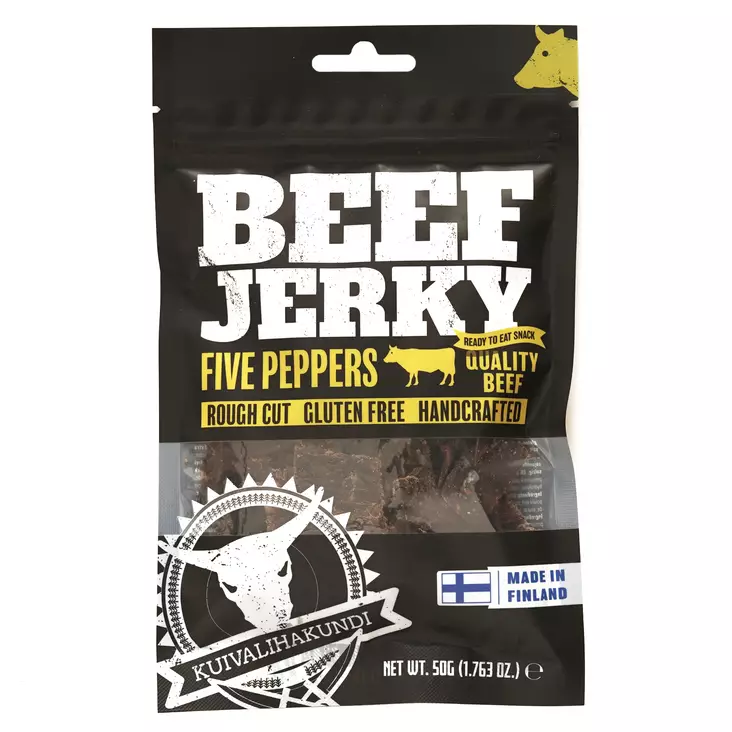 Kuivalihakundi Beef Jerky Five Peppers - Campingmadras - 6430063300078 - 1