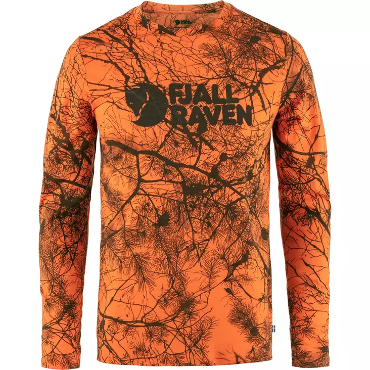 Fjällräven Värmland Wool Long-Sleeve Men's Shirt Orange Multi Camo - Jægertrøjer - 7323450901158 - 1