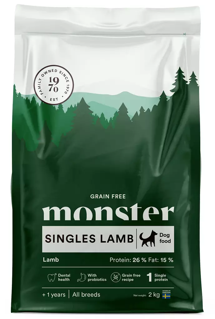 Monster Dog Grain Free Singles Lamb - Monster - hundefoder - 7350040125038 - 1