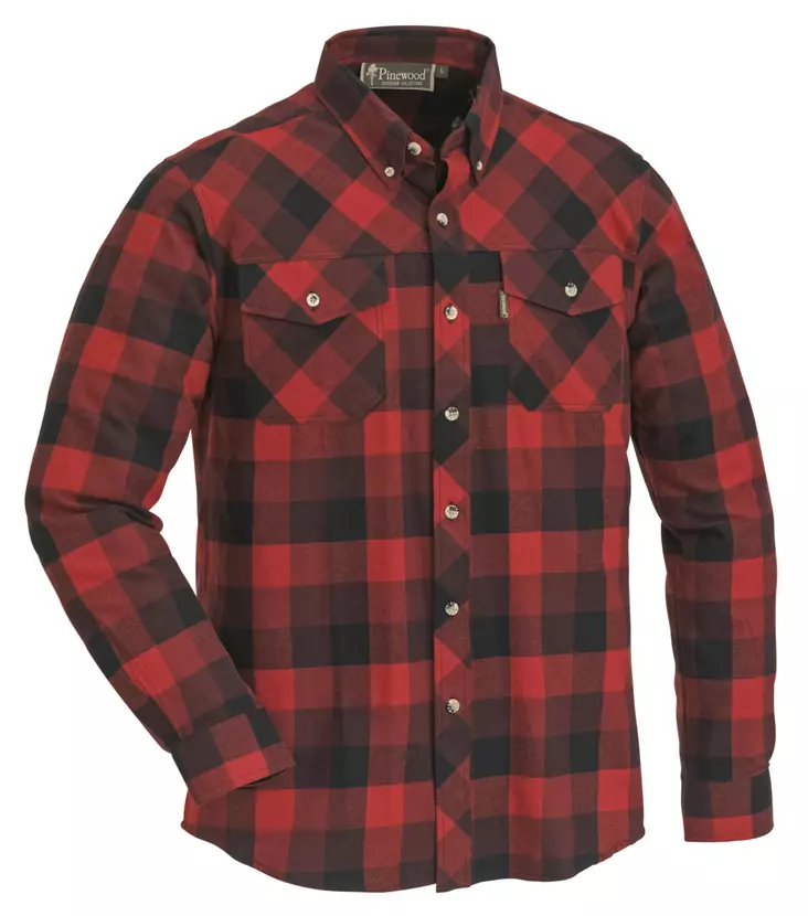 Pinewood Lumbo Red-Black -flanellipaita - Jægertrøjer - 7331090155428 - 1